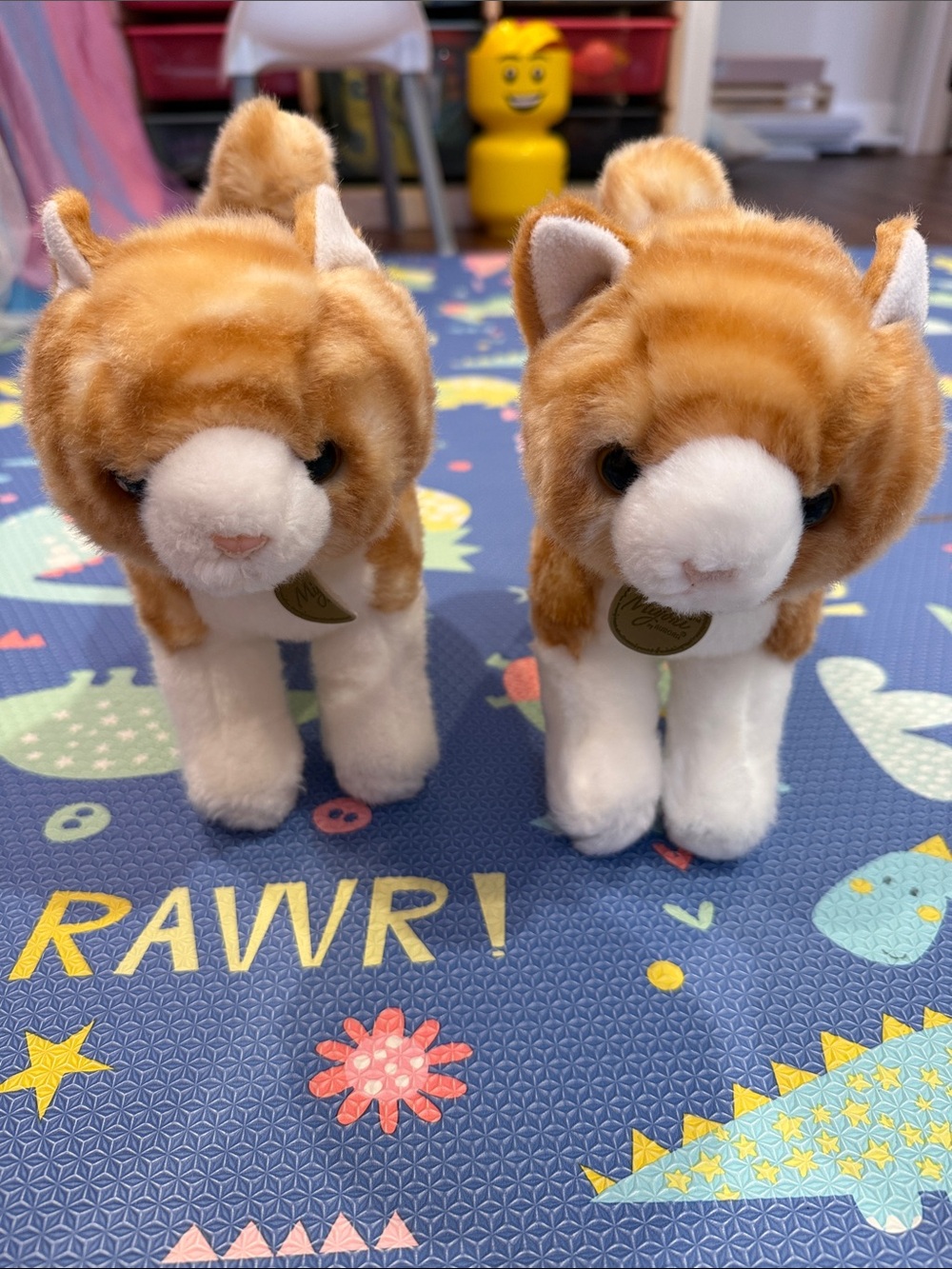 Soft Orange & White Plush Cat Toy - Twin Set- miyoni by aurora. 2 for $20